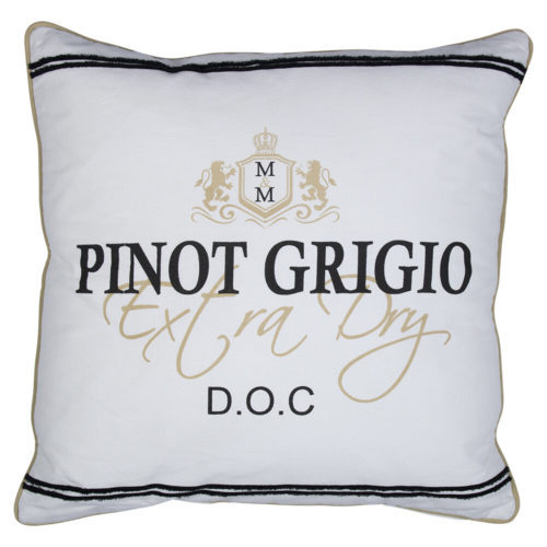 Sisustustyyny valkoinen_ wine pinot gricio