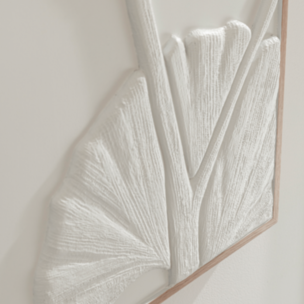 Sisustustaulu Japanese ginko leaf, valkoinen
